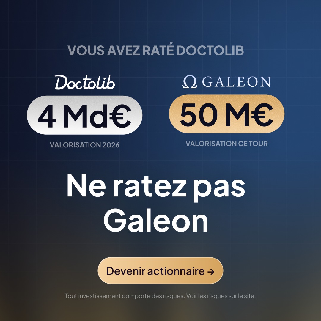 GaleonCare's tweet photo. Vous avez raté Doctolib qui révolutionne les cabinets médicaux ? Ne ratez pas l'opportunité de devenir actionnaire de Galeon qui transforme les hôpitaux.

Avertissement : Comme tout investissement, il y a un risque de perte de capital. N’investissez que votre argent disponible.