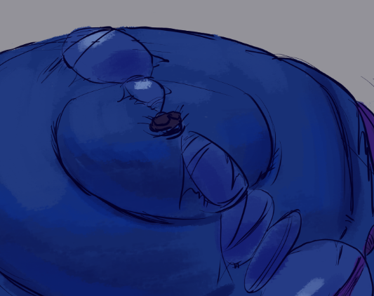 PatchAtMidnight's tweet photo. pardon the tease, she just keeps getting bigger and there's a lot more surface area to paint. In the meantime, how strong do you reckon the fabric on blueberries is? Do you think the juice stains gives it some kind of stretchy property? https://t.co/wwOB0Xhaj6