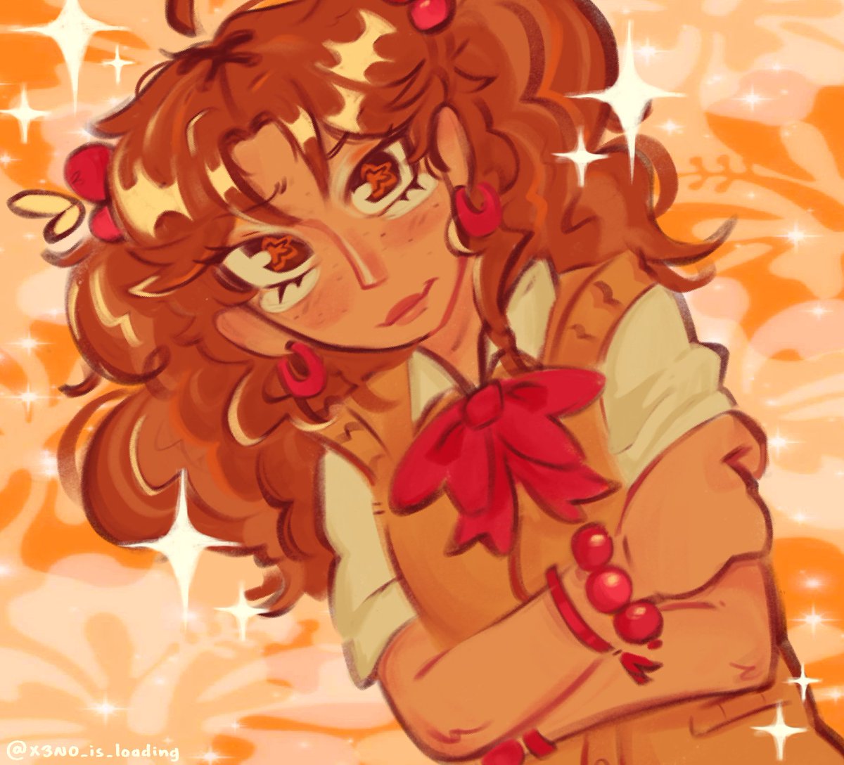 x3n0_is_loading's tweet photo. in honour of the new P4R trailer coming out here’s my drawing of Yosuke as a Kogal!! 🌺 #persona4 #persona4revival #ATLUS https://t.co/PRpsZDy2kg