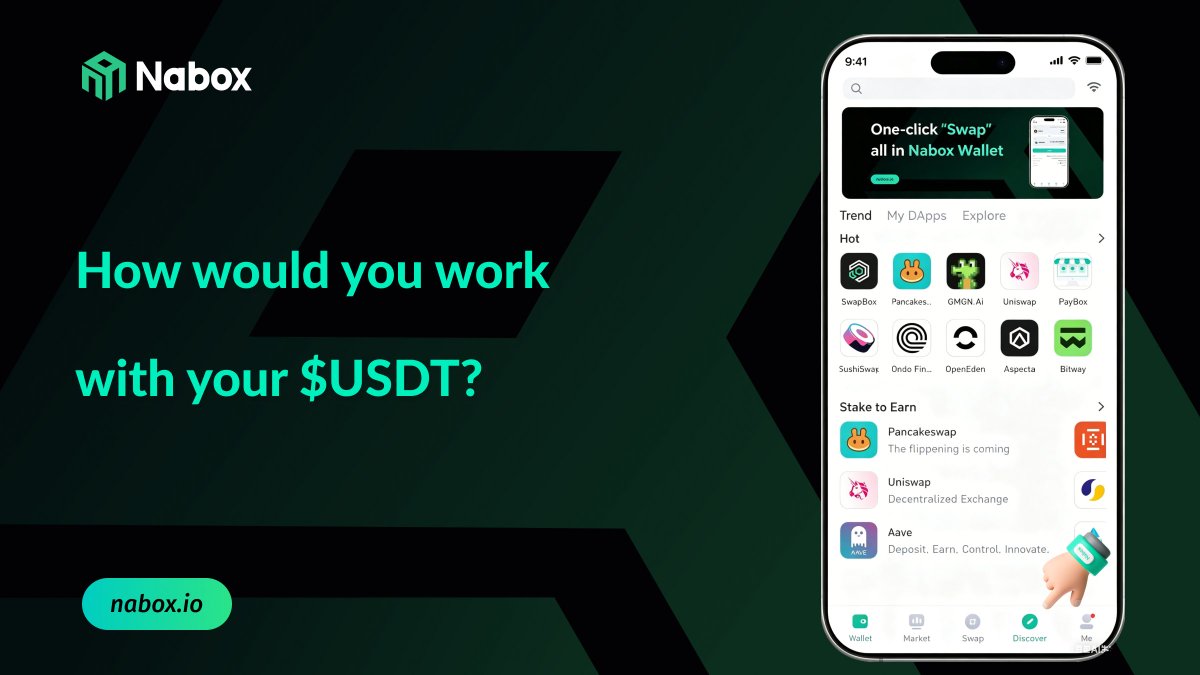 naboxwallet's tweet photo. You have 1,000 $USDT. Where would you put it to work? 👀

🏦 CEX
🔄 DEX Yield Farming
📈 Perp DEX
🔮 Prediction Markets

If it's the latter three, explore them all in #Nabox; simply go to "Discover". https://t.co/ir77jdXJ8Z