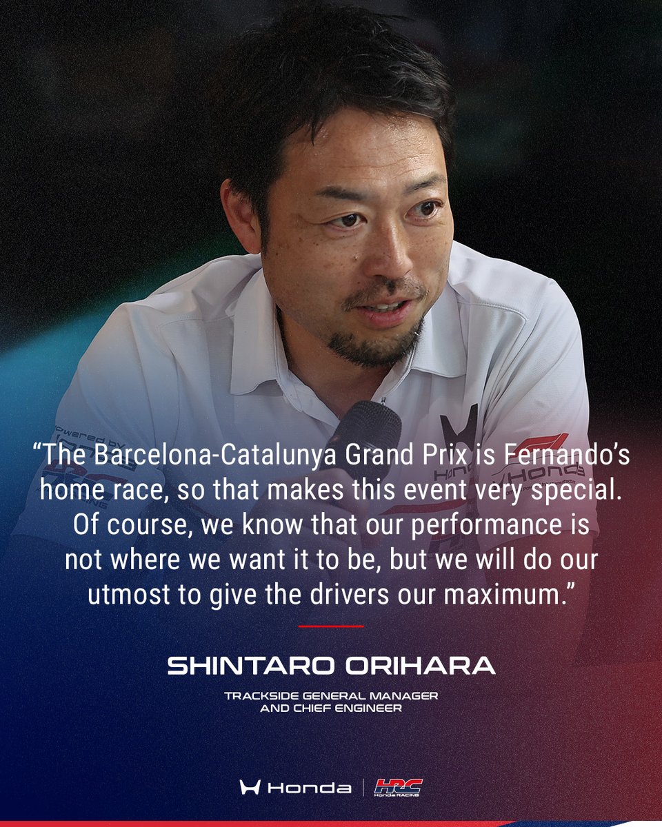 HondaRacingF1's tweet photo. Barcelona awaits 🇪🇸

Shintaro Orihara reflects on the challenges and opportunities ahead of the #BarcelonaGP. https://t.co/tl19B1tZtW