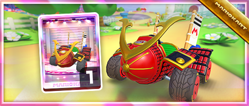 mariokarttourJP's tweet photo. ツアー前半のピックアップショップに、キャラ「マリオ（武者）」、マシン「かちどき号」、「しろがね号」、「ブラックアーマー」が登場！

#マリオカートツアー https://t.co/czYV7sw9fx