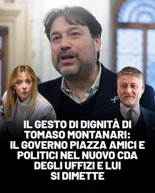 serebellardinel's tweet photo. Come protesta nei confronti Ministro #Giuli che ha piazzato "amichetti" pure nel Consiglio Uffizi,con atto di grande coerenza,dignità e nobiltà,#Montanari si è dimesso da comitato scientifico Uffizi!La cultura e l'arte non possono essere politicizzate,ha aggiunto Montanari!👏👏👏 https://t.co/LLG8Py7kBA