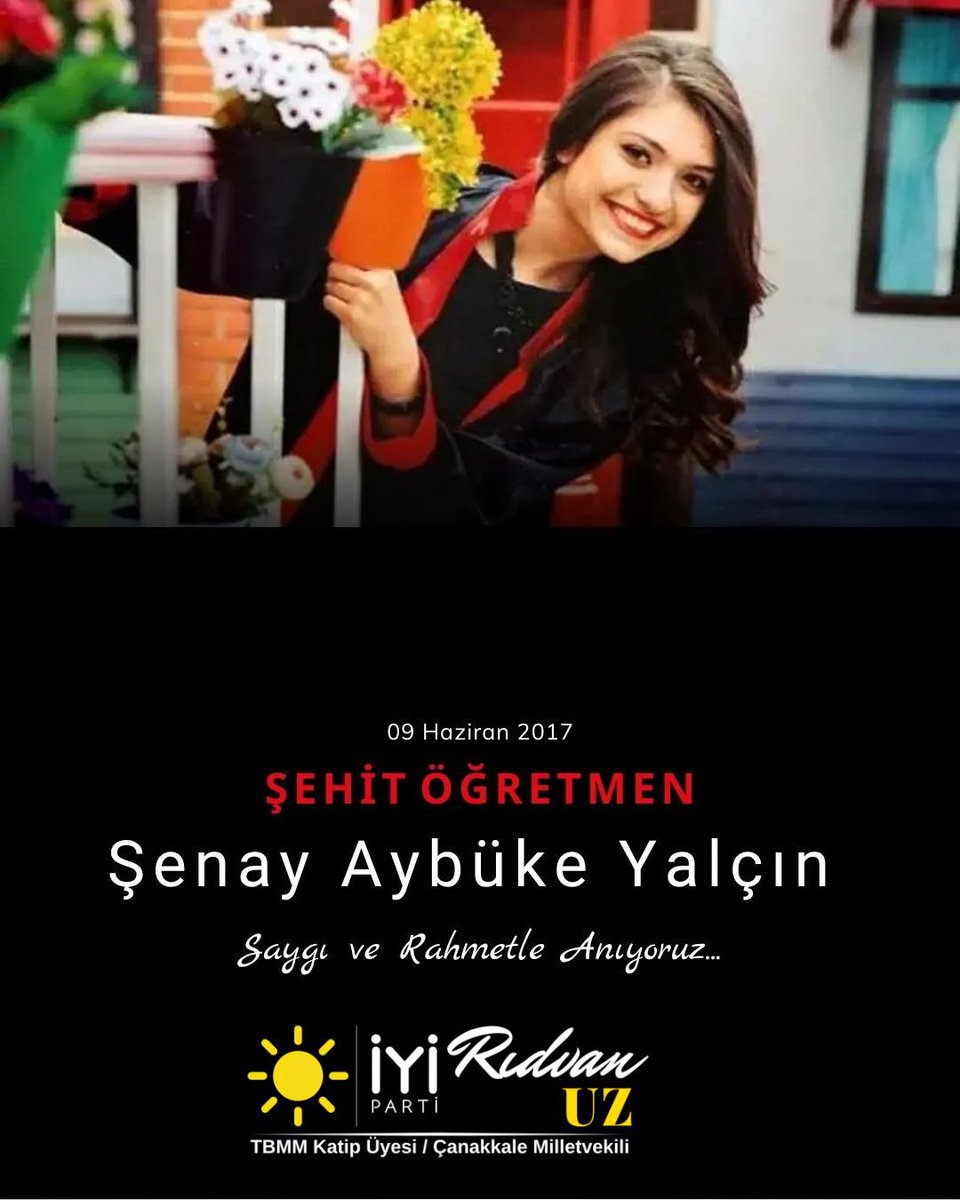 ridvanuz17's tweet photo. Şehit Öğretmen Şenay Aybüke Yalçın, görevine “Bayrağın dalgalandığı her yer vatandır.” inancıyla başlamış; henüz 8 aylık öğretmenken, karne günü hain terör örgütü tarafından alçakça şehit edilmiştir.

Henüz 22 yaşındayken aziz milletimizin gönlünde silinmez bir iz bırakan Şehit Öğretmenimizi, şehadetinin yıl dönümünde rahmet, minnet ve saygıyla anıyorum.

Unutmadık, unutmayacağız.

Aziz ruhu şad olsun.