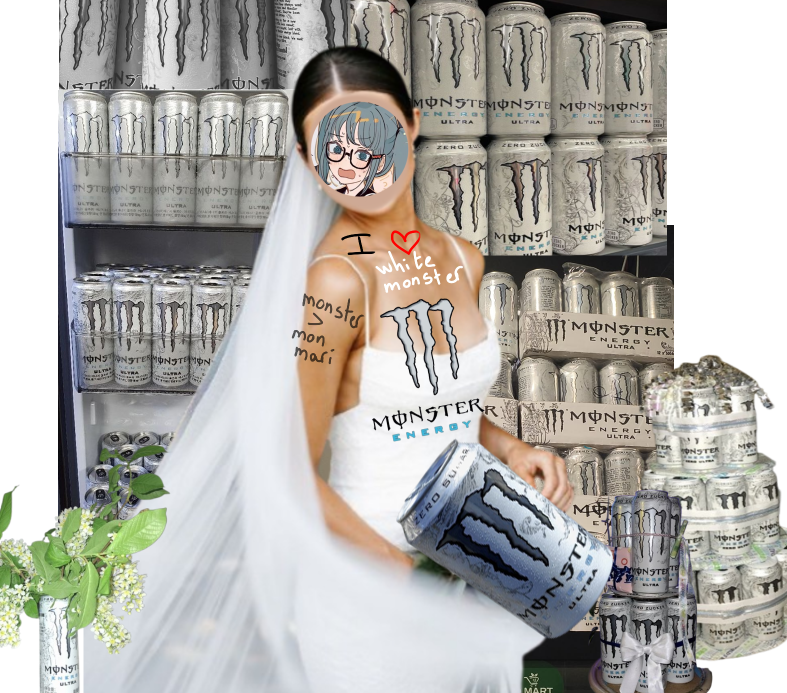 jetdepisse's tweet photo. Moi sirotant ma white monster le jour de mon mariage car ce sera assortie à ma robe #danslethème #whiteday https://t.co/BavxIwzn0S