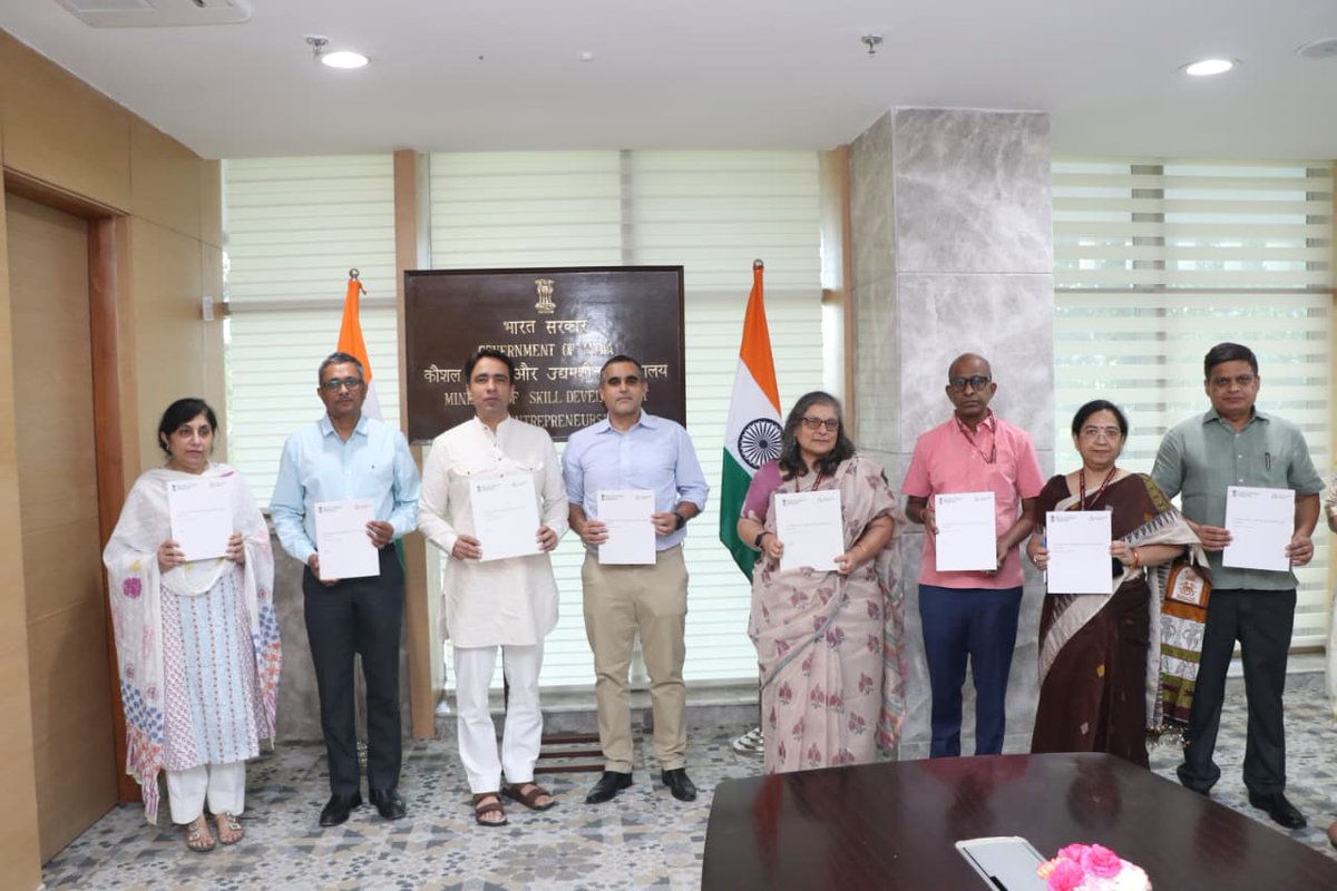MSDESkillIndia's tweet photo. Sport is emerging as a powerful driver of livelihoods, entrepreneurship, and economic opportunity.

In the presence of Shri Jayant Chaudhary, Hon’ble Minister of State (Independent Charge) for Skill Development and Entrepreneurship and Minister of State for Education, the Ministry of Skill Development and Entrepreneurship and the Sports and Society Accelerator (SSA) signed an MoU to strengthen collaboration on research, policy dialogue, and capacity-building at the intersection of sport, skilling, and livelihoods.

The occasion also marked the launch of the report, Livelihoods through Sports and Physical Activity: Opportunities and Prospects, which underscores the growing potential of the sports and physical activity ecosystem as a source of jobs, enterprise, skills, and inclusive growth.

Estimates from the study suggest that by 2047, if the sports and physical activity sector is adequately prioritised and supported, it could employ up to 4% of India’s workforce through sports-related jobs.

As India advances towards becoming a sports-forward nation, building a skilled workforce for the sector, and the systems that support it, will be equally important.

@nandankamath

#SkillIndia #MSDE #KaushalBharat #SportsLivelihoods #SkillDevelopment #SportsEconomy #YouthEmpowerment #ViksitBharat2047