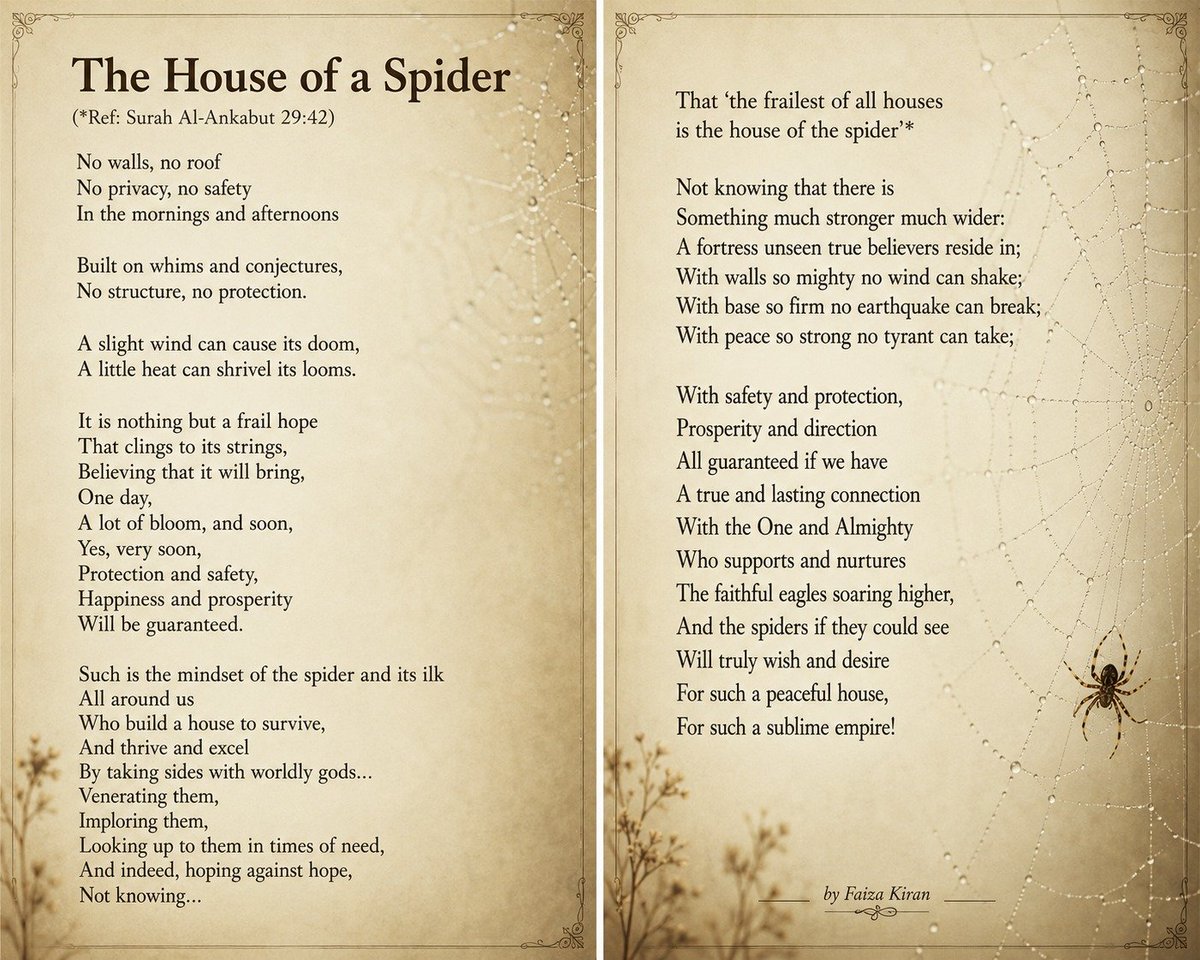 LajnaUK's tweet photo. The House of a Spider, a poem by Faiza Kiran. https://t.co/K9f1tDBvU1