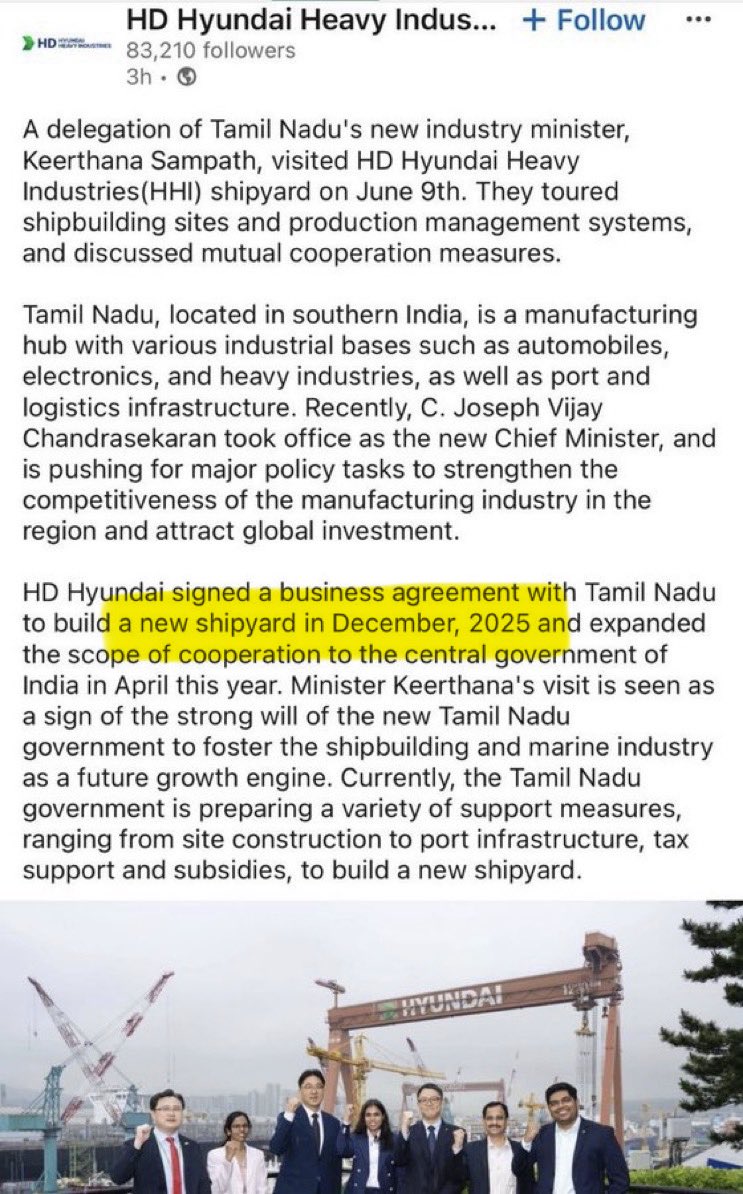 DrGanesh_Japan's tweet photo. Hyundai நிறுவனமே சொல்லியிருக்கான், எப்போது ஒப்பந்தம் போடப்பட்டது என்று. 

வெளிநாட்டுகாரனுக்கு இருக்க “அடிப்படை நாகரிகம், அற உணர்வு” கூட இந்த கத்துக்குட்டி ஆட்சியாளர்களிடம் இல்லை.🤦🏽‍♂️ https://t.co/JLro0wycHP