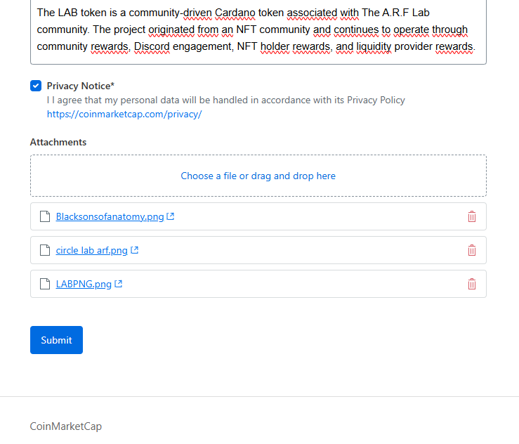 labarftoken's tweet photo. Just submitted our CoinMarketCap application. 🧪
From rugs, migrations, market crashes and endless crypto chaos…
We’re still here.
Building. Experimenting. Having fun.
$LAB
#Cardano #ADA #CNFT #CardanoCommunity #Web3 #Crypto #Minswap #DeF https://t.co/XK0V5Ed6yG
