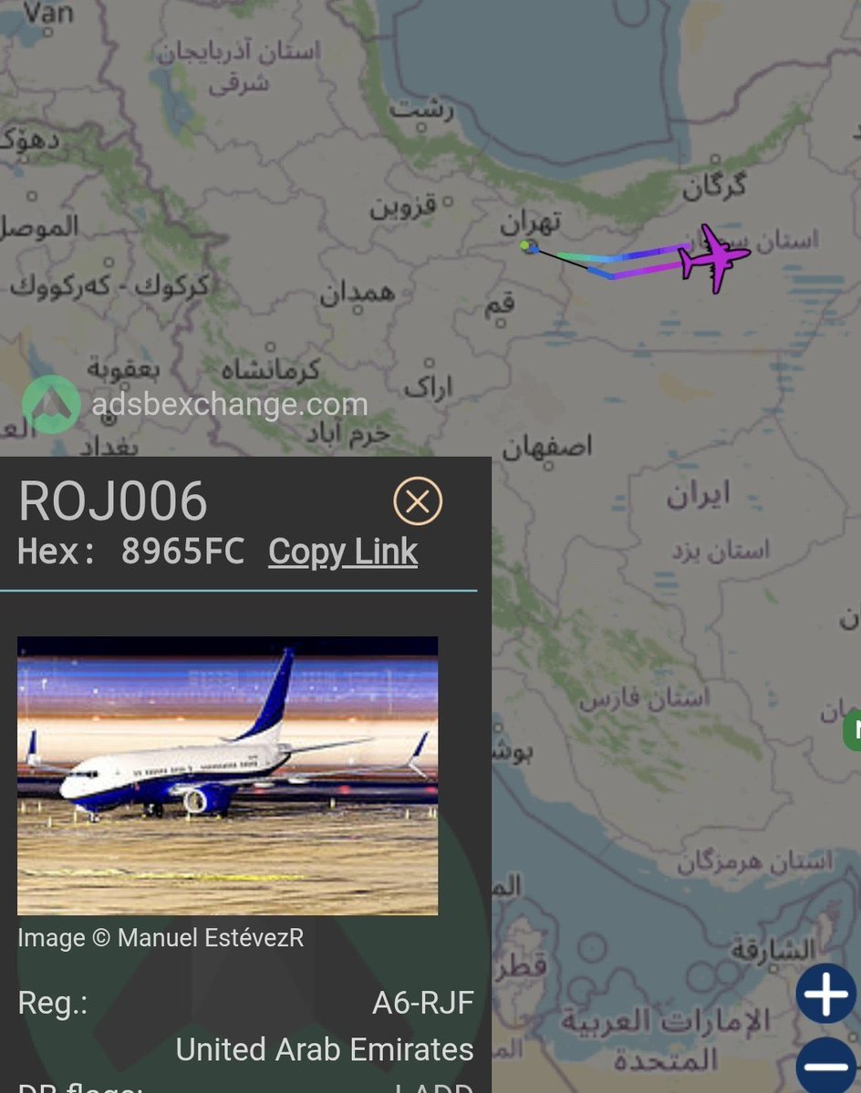 Hi_1one's tweet photo. على متن بوينغ 737-7JZ BBJ A6-RJF قادمة من أبوظبي إلى طهران

ثارهم بات وراقد من سنين https://t.co/CB8DskU2hQ