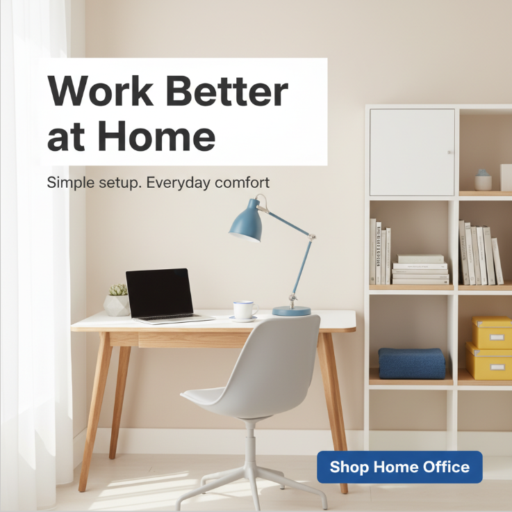 BrandGen_AI's tweet photo. Use Case #11: Home Furniture Marketing

Furniture ads need more than nice room photos.

One BrandGen direction:
Bright Scandinavian. Functional layouts. Blue + yellow accents. Everyday home solutions.
Output:
→ Storage ad
→ Room makeover
→ Home office creative https://t.co/2gtvFIS9To