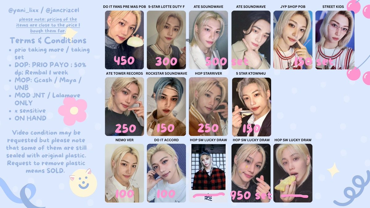 yani_lixx's tweet photo. WTS LFB PH #yannysells (⁠ﾉ⁠◕⁠ヮ⁠◕⁠)⁠ﾉ⁠*⁠.⁠✧

Straykids Photocards
☆ rcbyt: https://t.co/xdYhx7HN2v
☆ Updated / Repriced

‼️ read T&amp;C on photo

reply / dm to claim  

📌skz stray kids bangchan lee know changbin hyunjin han felix seungmin in https://t.co/sMWgJJPQp1