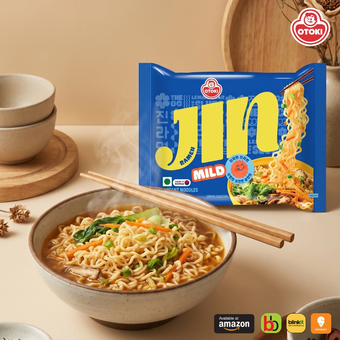 Otoki_India's tweet photo. 🍜✨ Enjoy the perfect balance of flavor and comfort with Otoki Jin Ramen Mild.touch.
Quick to prepare and impossible to resist. 😋
.
🛒 Available on Amazon | BigBasket | Blinkit | Swiggy
Checkout Our Store - https://t.co/QtpfePsZrR
#Otoki #Jinramen #Ramen https://t.co/FojNYBecsi