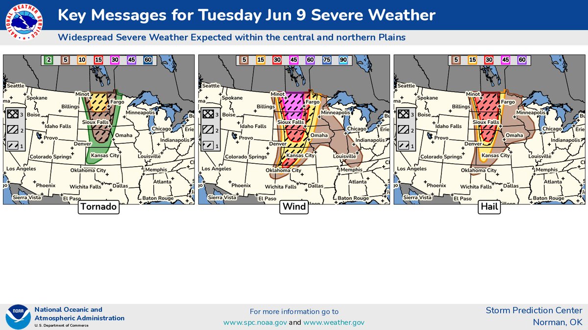 NWSSPC's tweet photo. Here are our Key Messages for Tuesday (6/9). https://t.co/P9tt0gYoZh