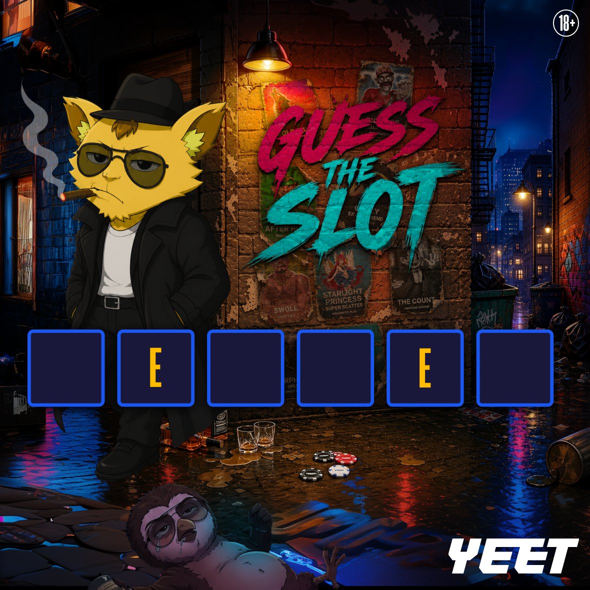 yeet's tweet photo. GUESS THE SLOT - $250 PRIZE POOL                              

We are giving $50 to 5 random users who guess the answer correctly!                            

- Follow @YEETSlopTV
- Comment with your answer     
- Follow @yeet, like & repost        

Must be ranked Bronze or higher to receive rewards.

Winners will be announced in the comments!