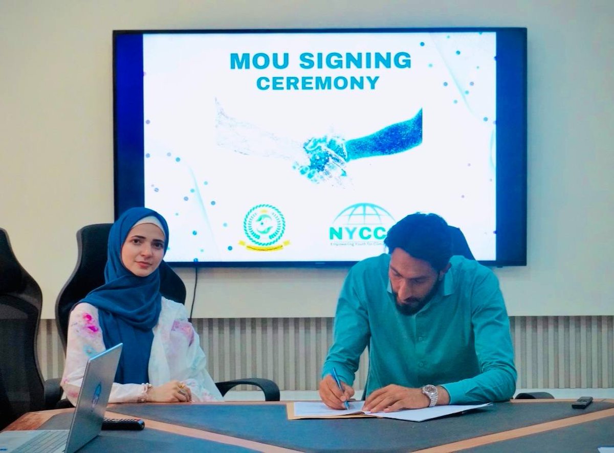 NYCCC_PK's tweet photo. Balochistan: MOU--NYCCC x CEWS

Native Youth Club for Climate Change (NYCCC) is pleased to announce the signing of a Memorandum of Understanding (MoU) with Chiragh Educational Welfare Society (CEWS), Balochistan.

#MoUSigning #Partnership #Sustainability #Innovation #NYCCC #CEWS https://t.co/bqj881Lwg3