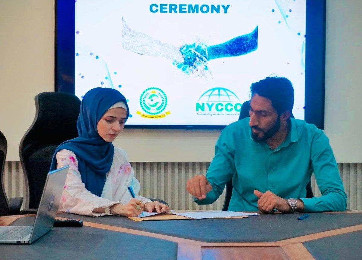 NYCCC_PK's tweet photo. Balochistan: MOU--NYCCC x CEWS

Native Youth Club for Climate Change (NYCCC) is pleased to announce the signing of a Memorandum of Understanding (MoU) with Chiragh Educational Welfare Society (CEWS), Balochistan.

#MoUSigning #Partnership #Sustainability #Innovation #NYCCC #CEWS https://t.co/bqj881Lwg3