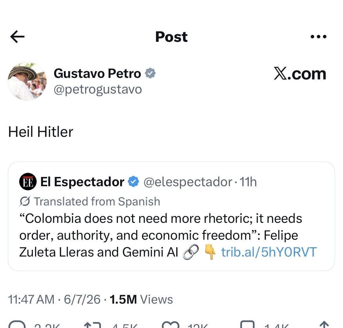 uricohenisrael's tweet photo. The UN Security Council meeting today is going to be chaired by a person who twitted “Heil Hitler” two days ago. https://t.co/gAueVlbqZO