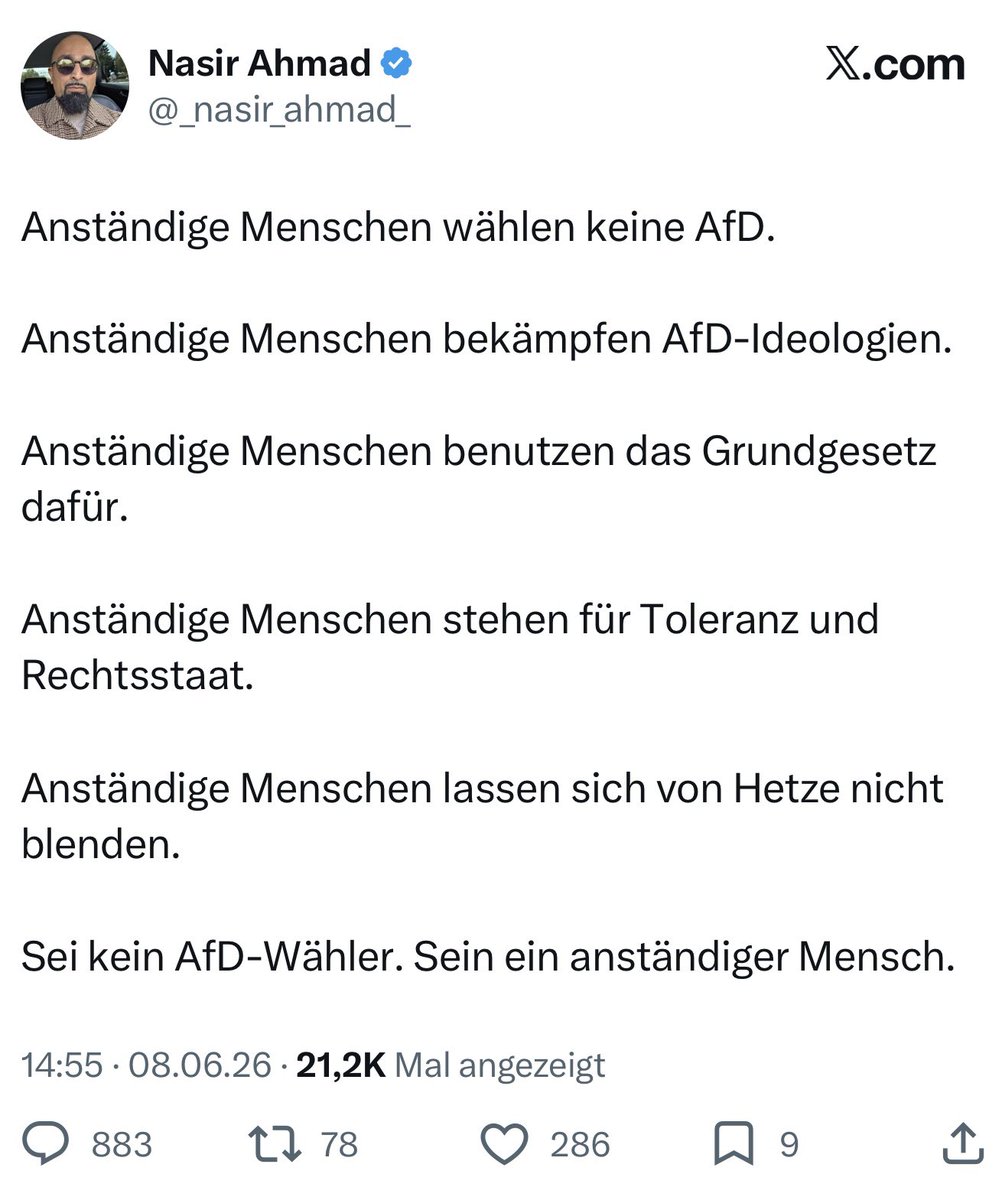 Prunkundshiva's tweet photo. Anständige Menschen würden solche Hetzer und Sozialschmarotzer wie Nasir @_nasir_ahmad_ in den Flieger Richtung Heimat setzen 🤩 Maschallah  🙏 https://t.co/91fZjyrAs6