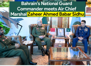 Faiza2857131911's tweet photo. Bahrain’s National Guard Commander General Sheikh Mohammed bin Isa Al Khalifa meets Air Chief Marshal Zaheer Ahmad Babar Sidhu. The meeting highlights the steady progress of Bahrain Pakistan relations
#pakistanconnect #bahrain #pakistan #airchief https://t.co/0pX9ycRRqo