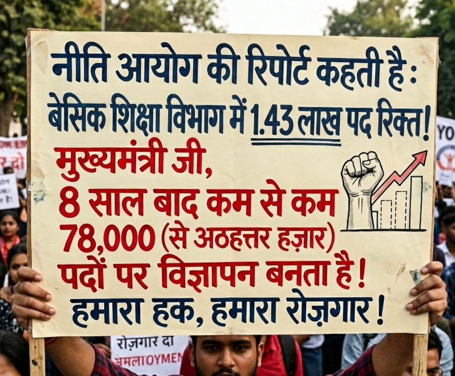 Alokm70's tweet photo. पदों की संख्या बढ़नी चाहिए।
यदि हर साल 10 हजार भर्ती देते तो कोई दिक्कत नहीं रहती लेकिन पिछले 8 वर्षों में मात्र 10 हजार पद किसी भी कीमत पर स्वीकार्य नहीं।
बेसिक में लाखों पद रिक्त हैं।
@myogiadityanath @thisissanjubjp @PrashantK_IPS90 @ChiefSecyUP
#बेसिक_शिक्षक_भर्ती https://t.co/WZUy9mLtGL