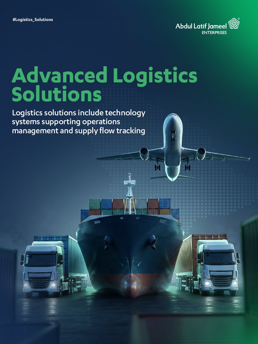 ALJ_Enterprises's tweet photo. Abdul Latif Jameel Logistics advances technological and operational capabilities guided by international standards enhancing logistics reliability.

#10years_of_developing_solutions
#AbdulLatifJameelEnterprises
#Logistics_Solutions https://t.co/SnkffFgEcv