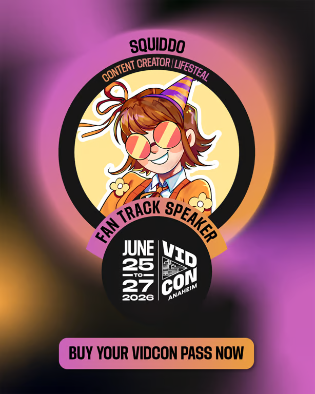 therealsquiddo's tweet photo. I'm going to be on the Lifesteal SMP panel at Vidcon this year! COME SAY HI!!! 👋👋👋🧡🧡🧡 https://t.co/gUCGKPlgJz