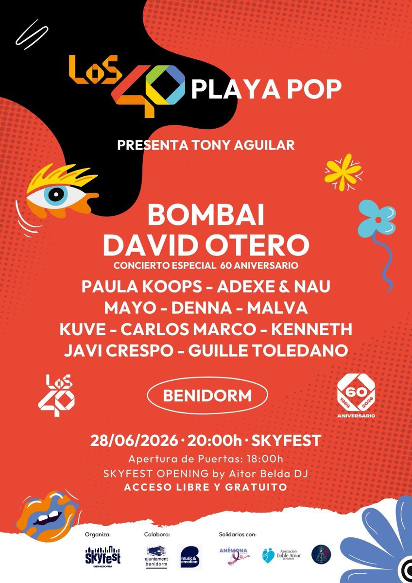mayoinfo_'s tweet photo. 🎤|| ¡MAYO confirmado para actuar en Los 40 Playa Pop! 

🗓️ 28 de junio 
🕐 20:00h
📍 SkyFest, Benidorm
🎟️ Acceso libre https://t.co/kOphnDrzhf