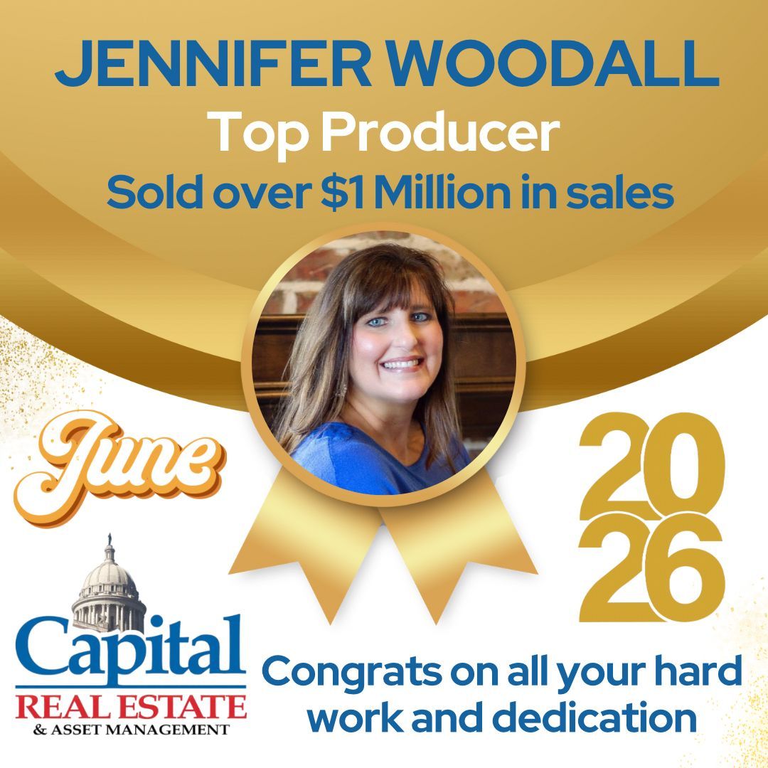 CapitalREOK's tweet photo. Congrats to our over $1 Million Dollar producer! We’d like to recognize JENNIFER WOODALL for selling over $1 million in sales. With our flat fee per transaction, it’s easy to build your own capital with Capital! Thank you Jennifer! #BuildWithCapital #Capital  #TopRealtors #JoinUs https://t.co/EmtBd3byen