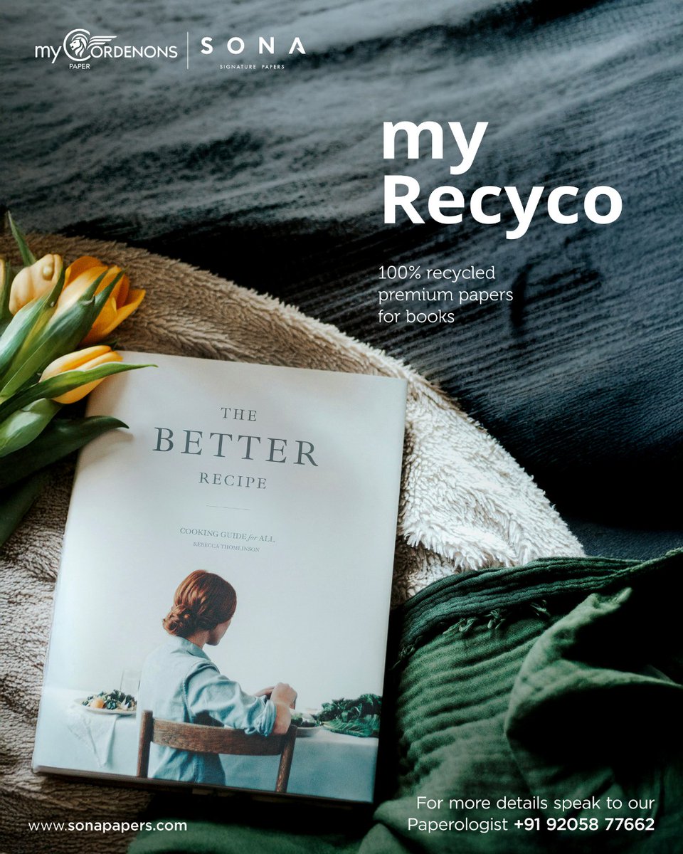 sonapapers's tweet photo. Every great story deserves a paper that reflects its values.

Introducing myRecyco — a 100% recycled paper range designed for books that combine sustainability with exceptional print quality. Because meaningful content deserves a medium that's just as thoughtful. https://t.co/CKrQ7HyJgv