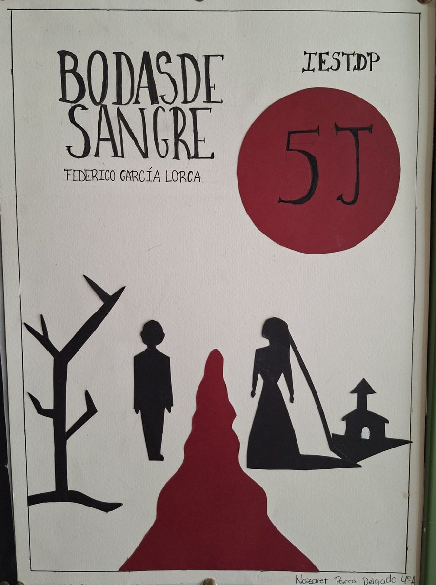 iestdp's tweet photo. El alumnado de 4ºESO prepara, en Plástica, los carteles anunciando la obra 'Bodas de sangre', de Lorca, que representaron el 5 de junio, en Lengua, en conmemoración de su nacimiento. https://t.co/4LHprt8fJQ