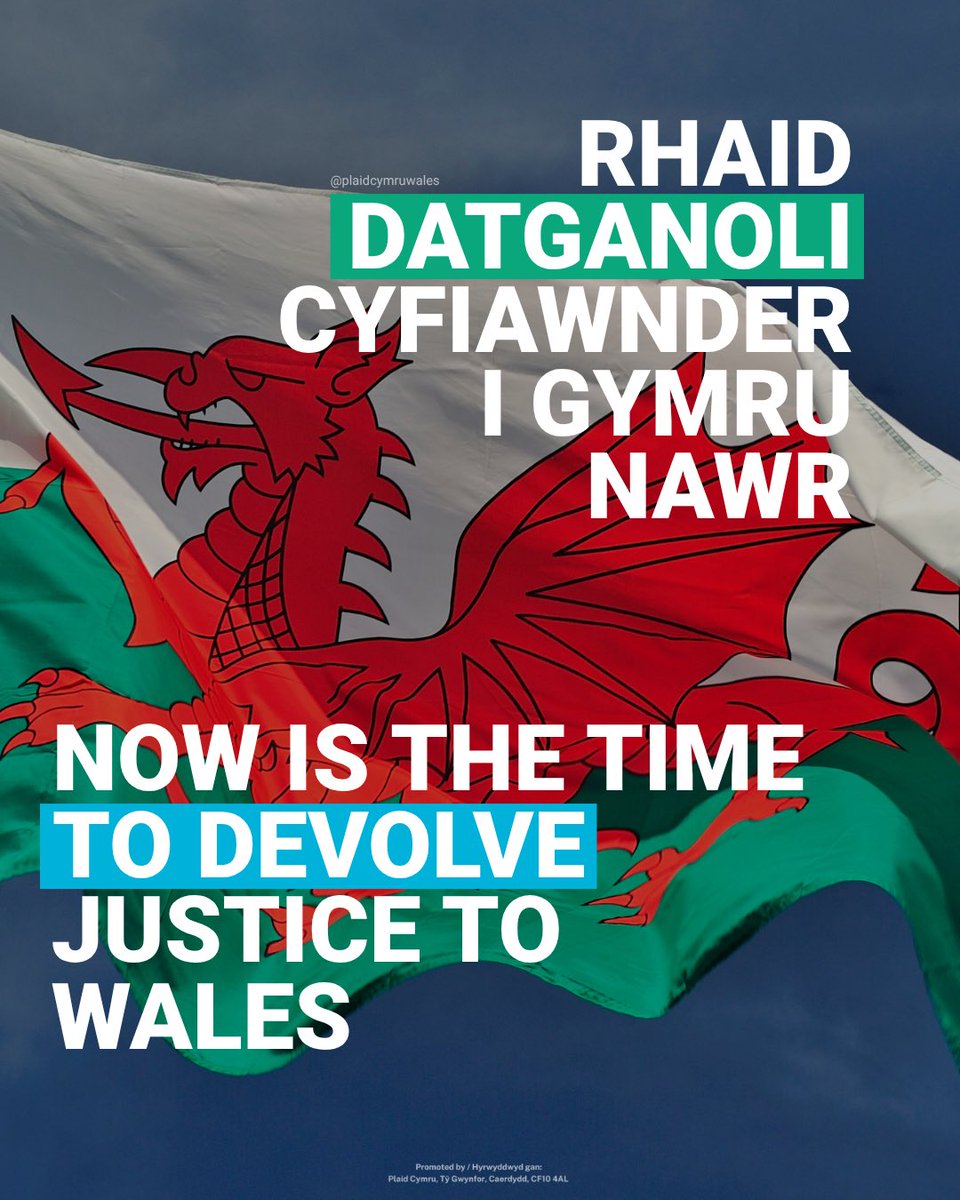 Plaid_Cymru's tweet photo. Mae adroddiad trawsbleidiol gan ASau Cymru yn ei gwneud yn glir bod ein system gyfiawnder wedi torri.

Dywedodd Keir Starmer wythnos diwethaf ei fod yn agored i drafod datganoli er mwyn cyflawni dros bobl Cymru.

Mae angen datganoli cyfiawnder i wneud ein cymunedau'n fwy diogel. https://t.co/I8iUlyGexg