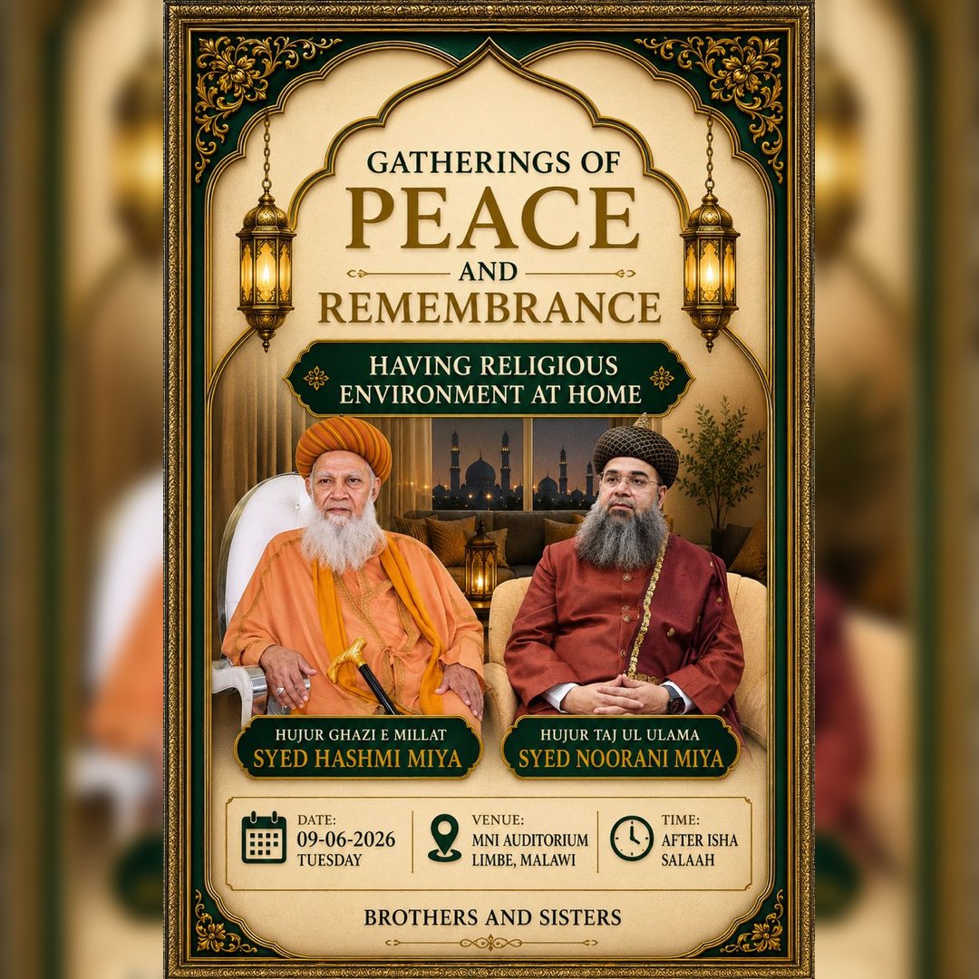 SyedNoorani's tweet photo. Today's Blessed Jalsa Update – Limbe, Malawi 🇲🇼 

📍 MNI Auditorium, Limbe
🕰️ After Isha Salaah
#Limbe #Malawi #AhlusSunnah #IslamicGathering https://t.co/jaVOr2EIxo