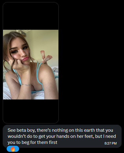 VetBattler's tweet photo. I just lost a #wankbattle against @ragedspam39!

I thought it would be easy to resist them judging from the first turns, but once they started using Brooke's feet on me I couldn't do anything other than flame over and over~

I'm just too weak for Mommy's perfect feet~ 😵‍💫 https://t.co/FczYP4vaNx