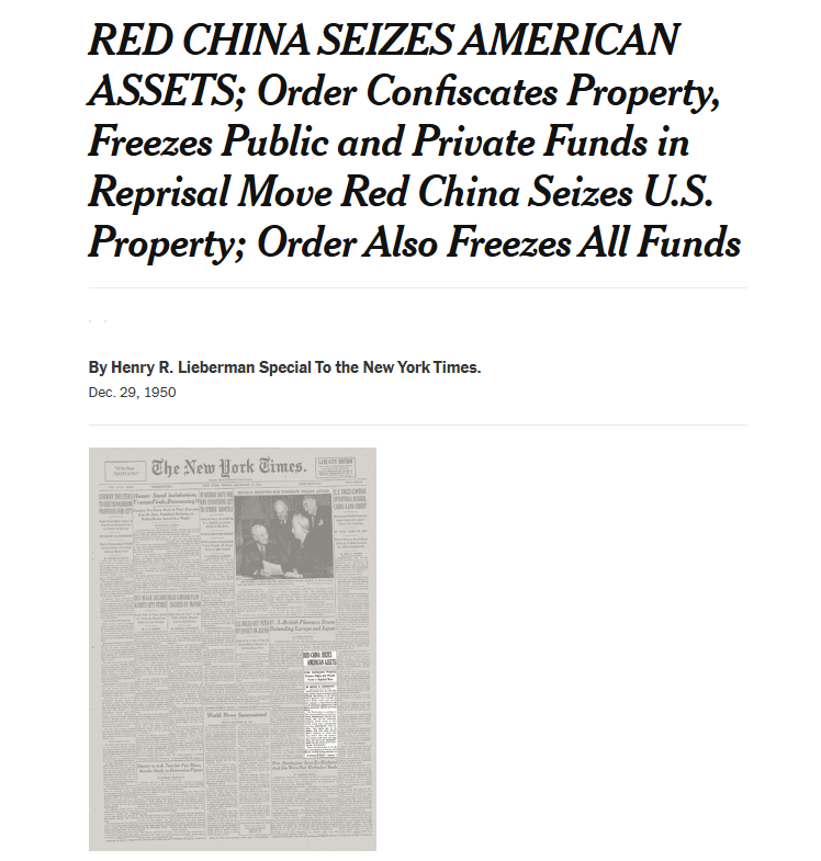 BattlementLK's tweet photo. They hate the Communist Party of China because it humiliated the Rockefellers.

When the CPC came to power in 1949, it took control of $200 million worth of U.S owned assets. 

Nearly $80 million of which belonged to the Rockefellers. https://t.co/IEZphkimrk