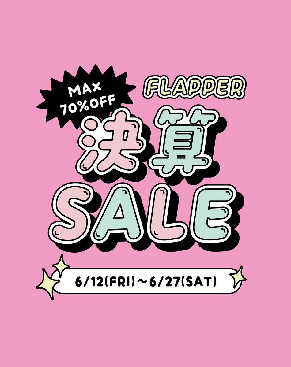 flapper_bags's tweet photo. ＼決算SALE／
＿＿＿＿＿＿＿＿＿＿＿＿＿＿＿＿

🚨決算セール開催のお知らせ🚨
6/12(金)〜6/27(土)の期間にて、FLAPPERオンラインで決算SALEを開催致します！！
期間中はFlapperの一部アイテムをお得なセール価格で販売！最大70%OFF⚡️
是非この機会にお買い物をお楽しみください🛍️

#SALE　#セール https://t.co/5ey0JLaJWN
