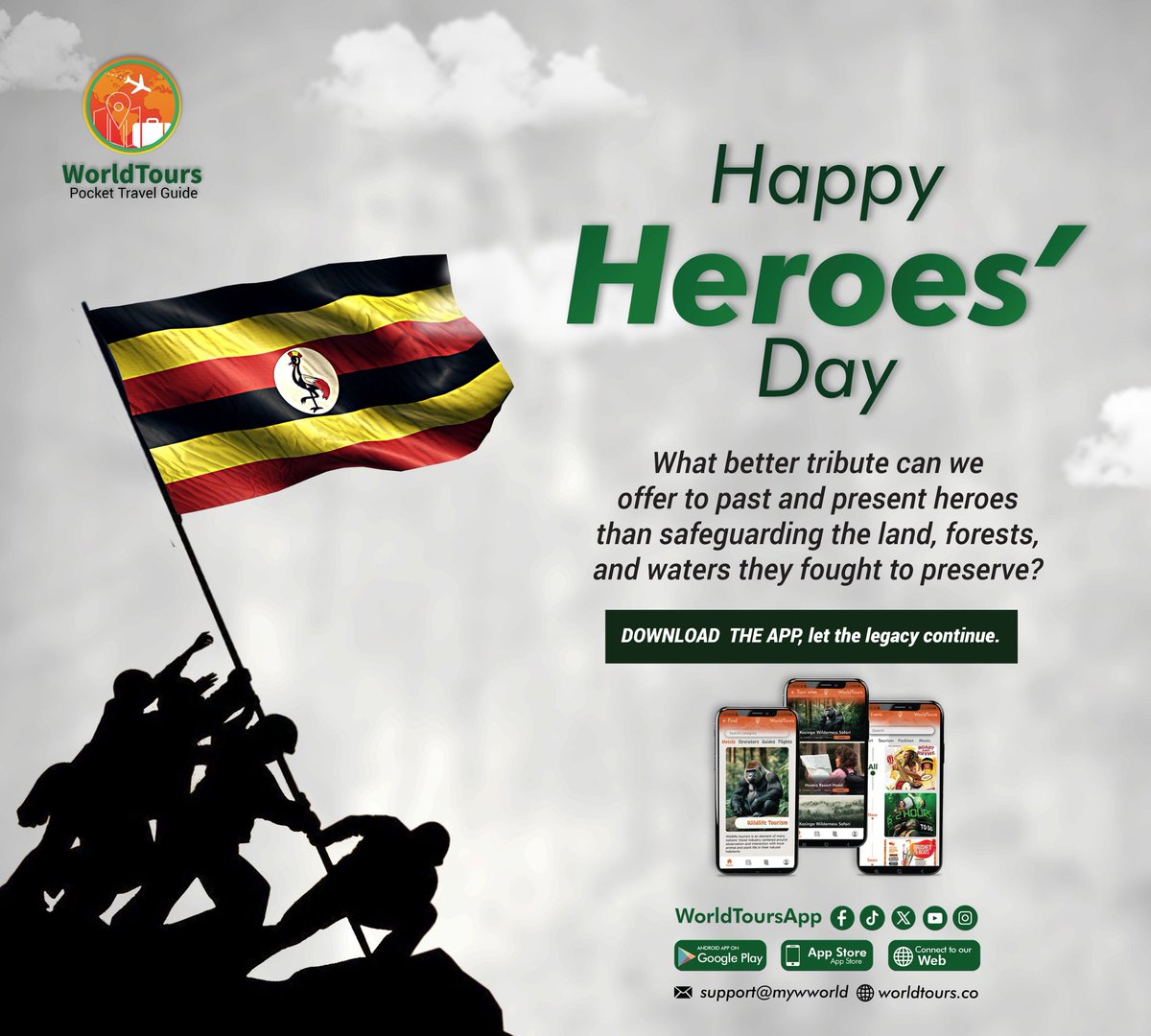 WorldtoursApp's tweet photo. Comment below and let your voice be part of ugandas legacy.#fyp #heroes #visit #worldtoursapp https://t.co/0InOQ2EZhS