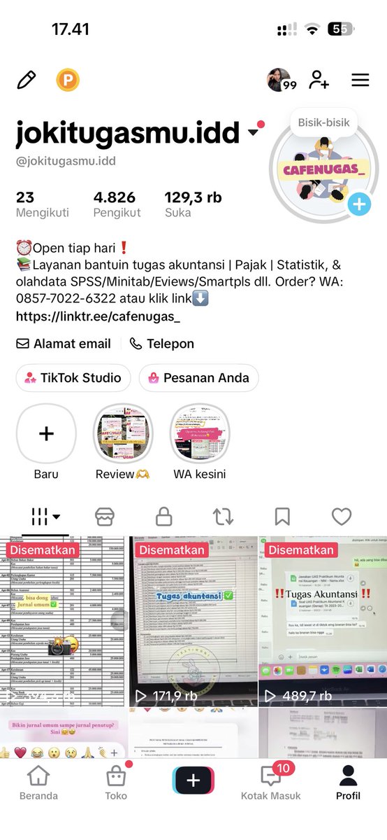 Cafe Nugas | Joki Tugas Akuntansi | Statistik, Dll tweet media