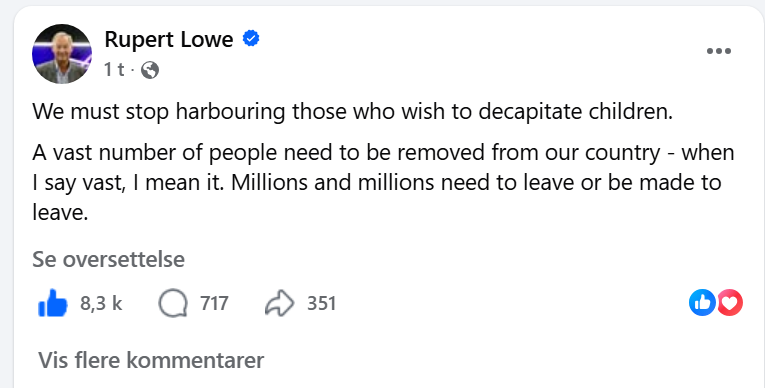 OeyvindEikrem's tweet photo. Jeg er helt på linje med Restore Britains leder her.
Årsakene til volden må adresseres direkte, og voldsmenn - slik som den somalske migranten som forsøkte å hugge holdet av en mann i Belfast nylig - skal behandles nådeløst. https://t.co/X2zrr4yce9
