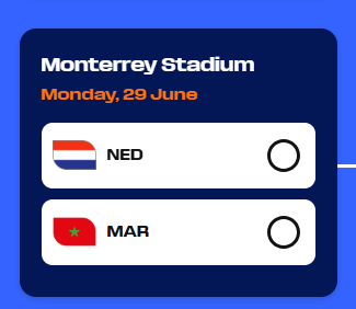 JasonVerdinelli's tweet photo. @DajerbalJames @tayz2017 1st/2nd in Brazil/Morocco group will play 1st/2nd in Netherlands group no the Colombia/Portugal group in the round of 32. This is a screenshow of the fifa world cup site if Morocco finished 2nd and Netherlands finished 1st https://t.co/zAZkyjiWAM