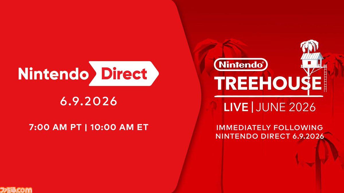 famitsu's tweet photo. ニンテンドーダイレクトで紹介されたタイトルの実機プレイが観られる“Nintendo Treehouse: Live”が23時から配信
https://t.co/kQjGfhE9d9

約95分間にわたって厳選タイトルのゲームプレイ映像をお届けするという。ニンダイとあわせて、こちらの配信も要チェック！ https://t.co/23rnxpMvuS