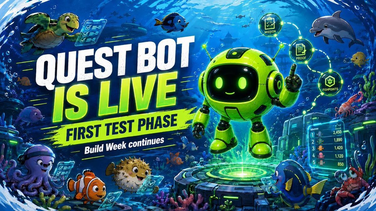 Whaler526151's tweet photo. 📢Quest Bot Test Phase Now Live!

the next phase of Quest Bot has officially started in the WHALER Telegram community.

Community members can now access missions, submit proofs, earn FishPoints, and help test the system in real conditions.

Your feedback will help refine the mission flow and overall experience

this marks another step in Build Week as we develop structured community tools and future utility for the $WHALER ecosystem.

Join the test, complete your first missions, and contribute to building WHALER.