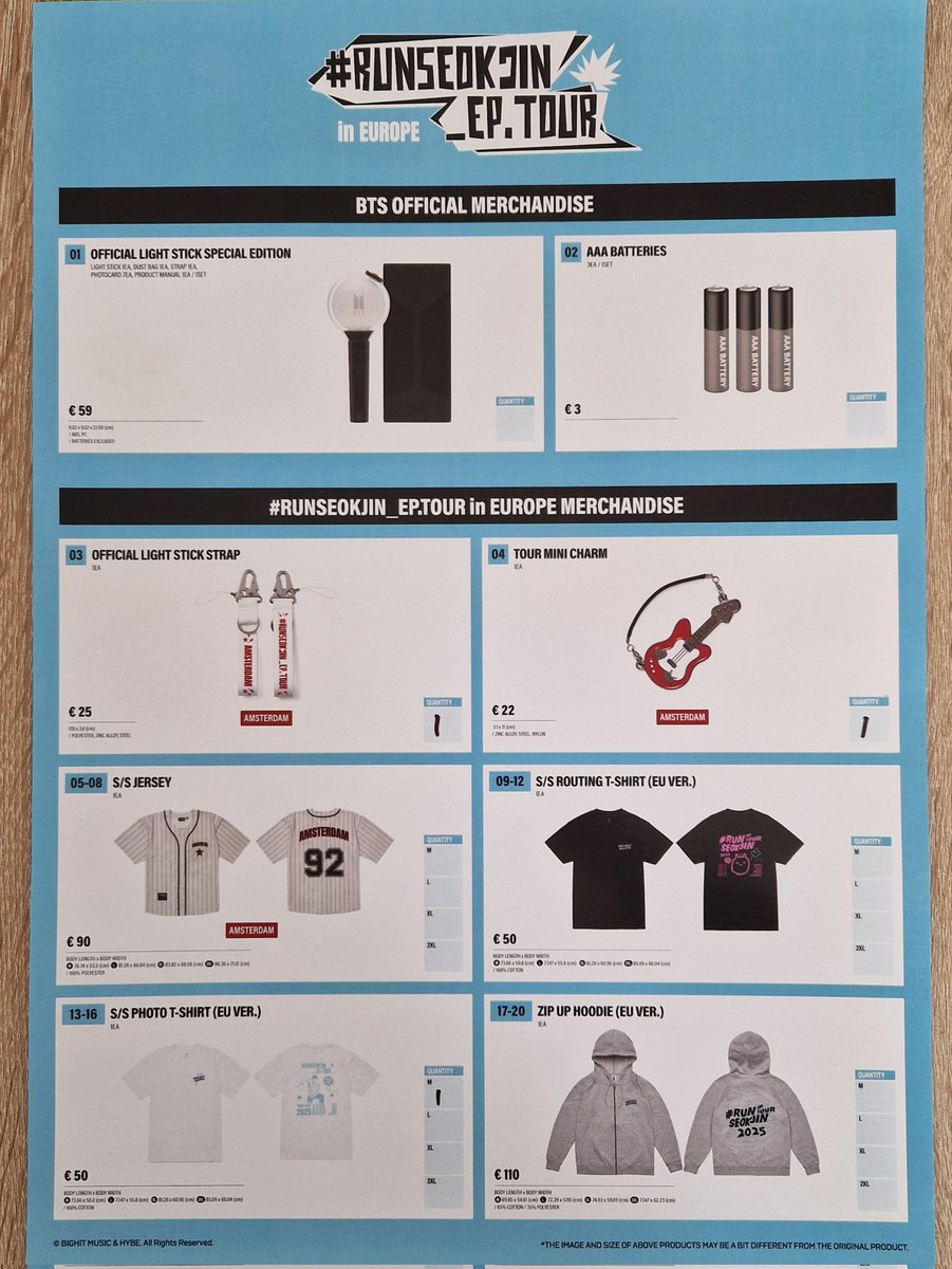 ClaaD_CJ's tweet photo. Yeah, no. These prices are NOT normal.
Compared to the Runseokjin_ep tour:
Zip-up hoodie +90€ ➡️ 110€ vs 200€(‼️‼️‼️)
T-shirt +20-25€ ➡️ 50€ vs 70/75€
Ball cap +10€ ➡️ 50€ vs 60€
Jersey +10€ ➡️ 90€ vs 100€
ARMY Bomb +11€ ➡️ 59€ vs 70€ (granted it's a new ver.)

??? https://t.co/ThLvWF4Meb