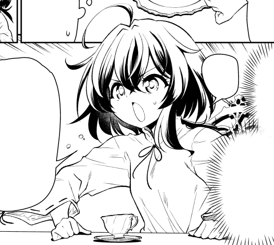 あとトーン貼っておしまいのとこまで来ました
なんか下書きペン入れより効果線とツヤベタの方が
手首への負担が大きい気がする 