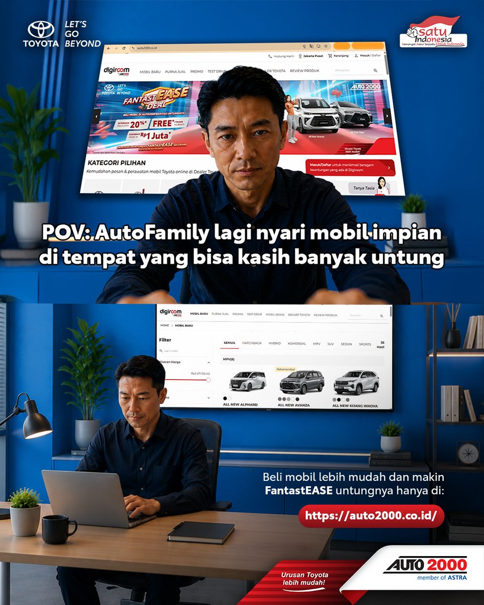AUTO2000ID_'s tweet photo. Tabungan buat beli mobil Toyota impian AutoFamily udah kekumpul? 😲

Cari lengkapnya di website resmi Auto2000 ya, AutoFamily! Berbagai warna hingga simulasi kredit bisa ditemukan di sini.

Booking test drive sekarang yuk, AutoFamily! 😉

#AUTO2000 #AUTO2000ID #LIFEISEASY https://t.co/ONW62x8gvf