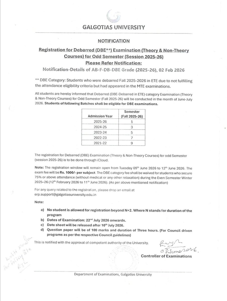RealLoSunLo's tweet photo. Shame @DGalgotia @GalgotiasGU. Students are facing a monopoly with charges of ₹1000 per subject, including for debarred subjects Last year the administration agreed to waive these fees this year but now you have gone back on your word Where is the humanity #India https://t.co/GldGekNf7V