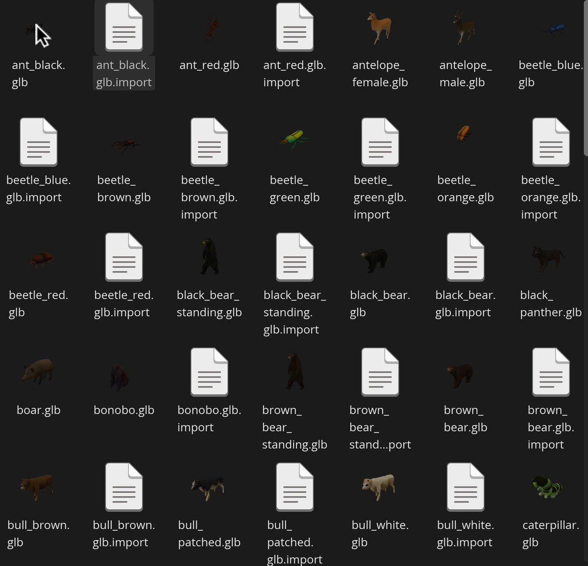 splizard's tweet photo. Many thanks to @scottpetrovic's Mesh2Motion, I've got ~75/200 animal variants rigged with a minimum of idle and walk animations each, you will be able to build an incredibly diverse zoo in #aviary by the time I'm done 😄 https://t.co/RYKoBxqKZz