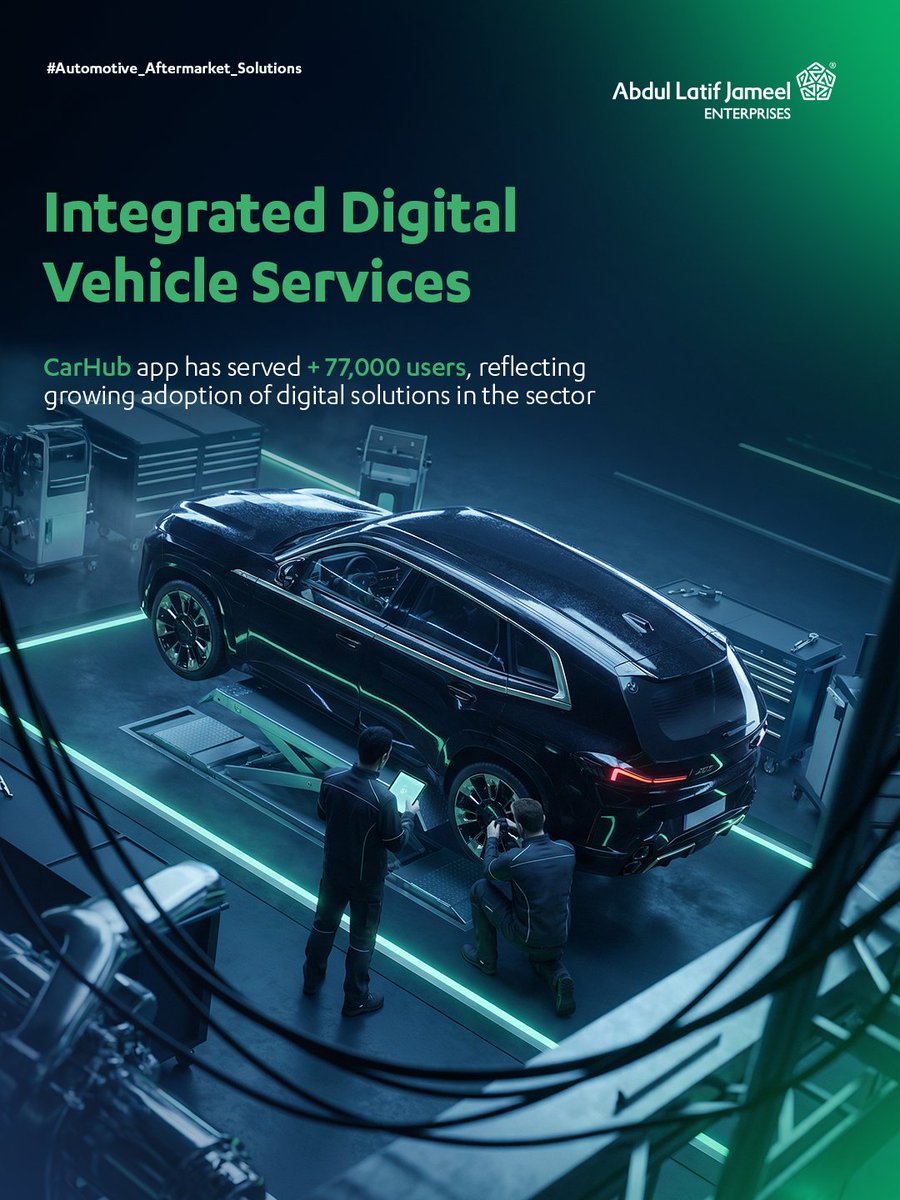 ALJ_Enterprises's tweet photo. CarHub app reflects growth of digital vehicle services, bringing providers together and simplifying access for users.

#10years_of_developing_solutions
#AbdulLatifJameelEnterprises
#automotive_aftermarket_Solutions https://t.co/fSPsrna8u1