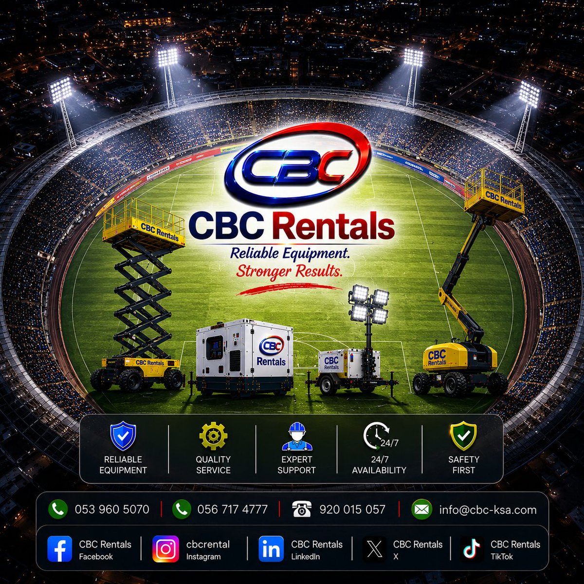 cbcrentals1's tweet photo. β½ Illuminate Every Event with Confidence β½
π Serving Projects Across Saudi Arabia
π 053 960 5070 | 056 717 4777 | 920 015 057
π§ info@cbc-ksa.com
#CBCrentals #StadiumLighting #EquipmentSolutions #ConstructionEquipment #ScissorLiftRental #ManliftRental #TowerLightRental https://t.co/W7rhcBMwiN