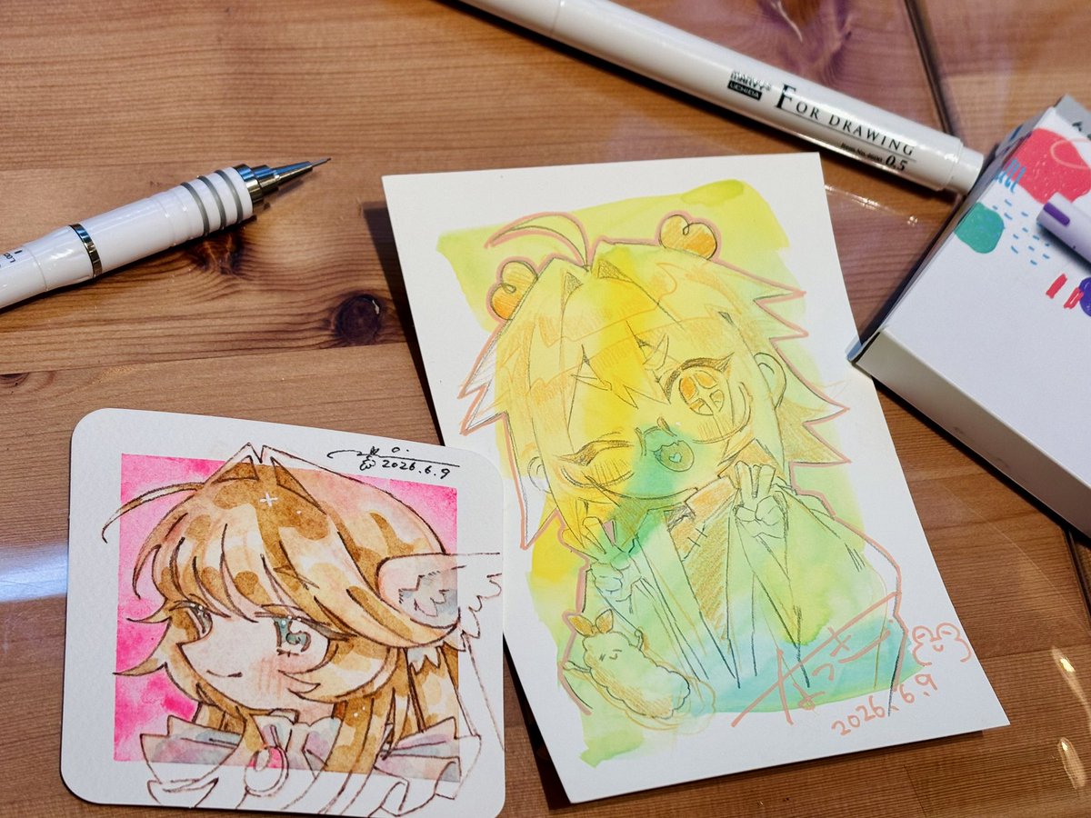 na25tu's tweet photo. 日常さんと創作カフェでお絵描きしてきた！ https://t.co/7YIkIpzW3W
